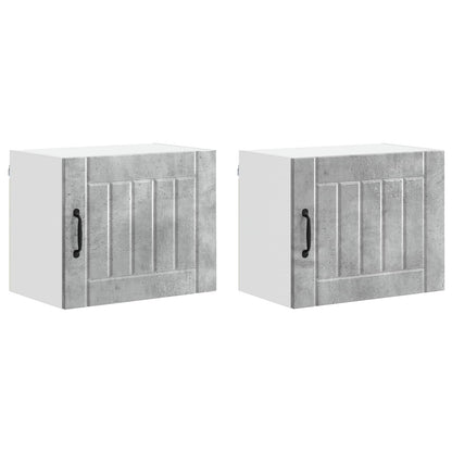 vidaXL Wall Cabinet LUCCA 2 pcs Concrete Grey 50 x 31 x 40 cm