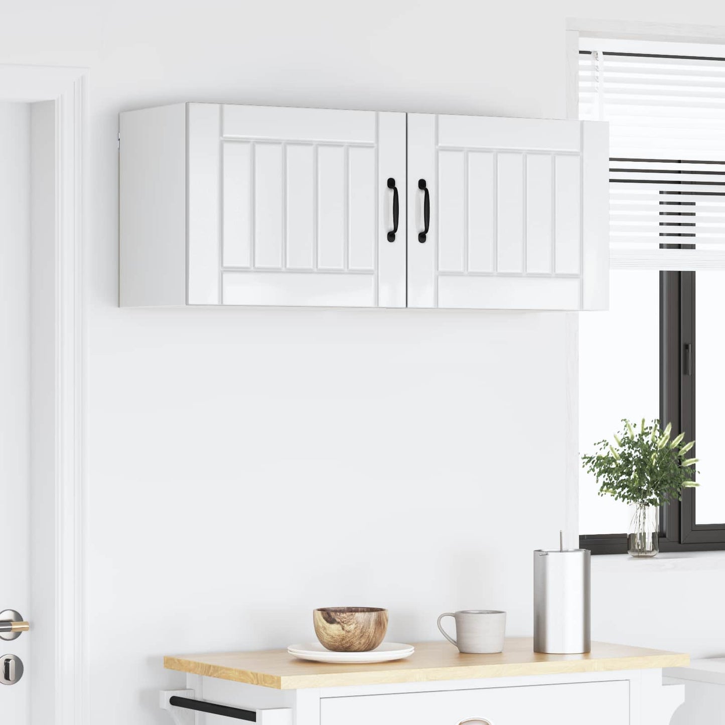 vidaXL Wall Cabinet LUCCA 2 pcs High Gloss White 50 x 31 x 40 cm