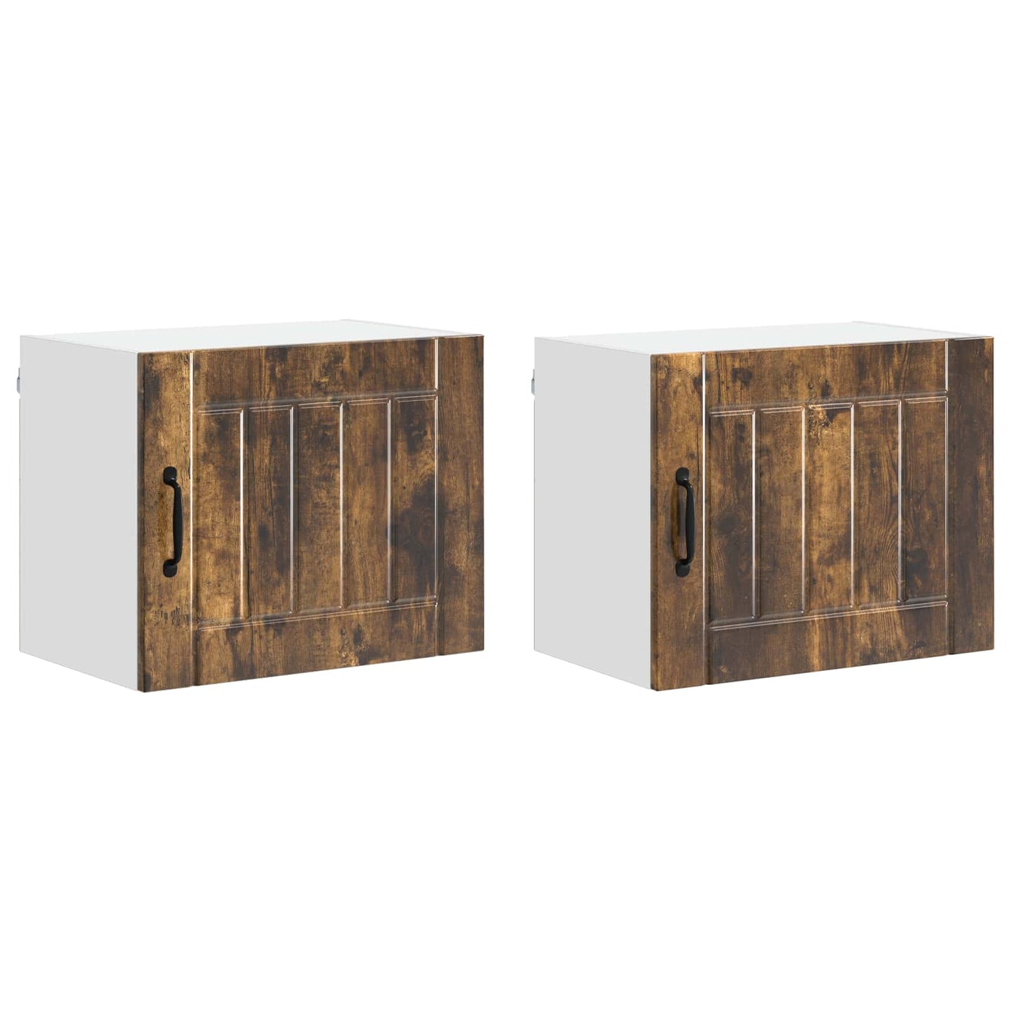 vidaXL Wall Cabinet LUCCA 2 pcs Smoked Oak 50 x 31 x 40 cm