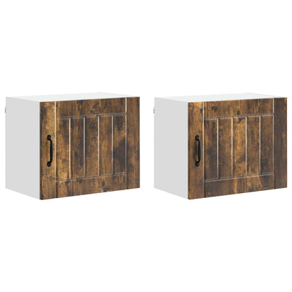 vidaXL Wall Cabinet LUCCA 2 pcs Smoked Oak 50 x 31 x 40 cm