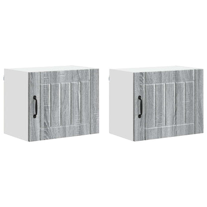 vidaXL Wall Cabinet LUCCA 2 pcs Grey Sonoma 50 x 31 x 40 cm