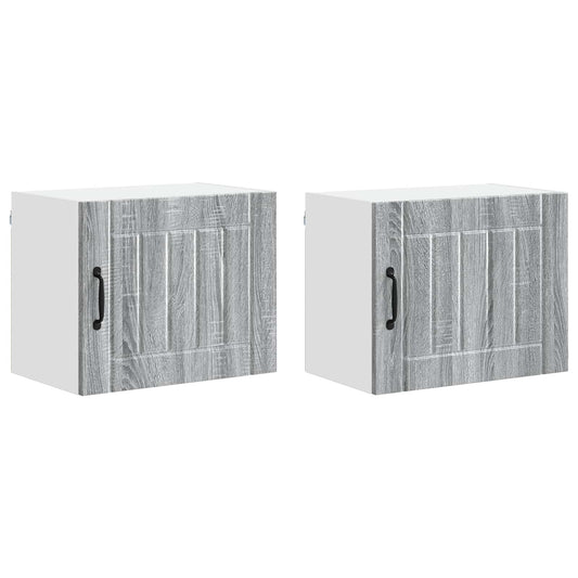 vidaXL Wall Cabinet LUCCA 2 pcs Grey Sonoma 50 x 31 x 40 cm