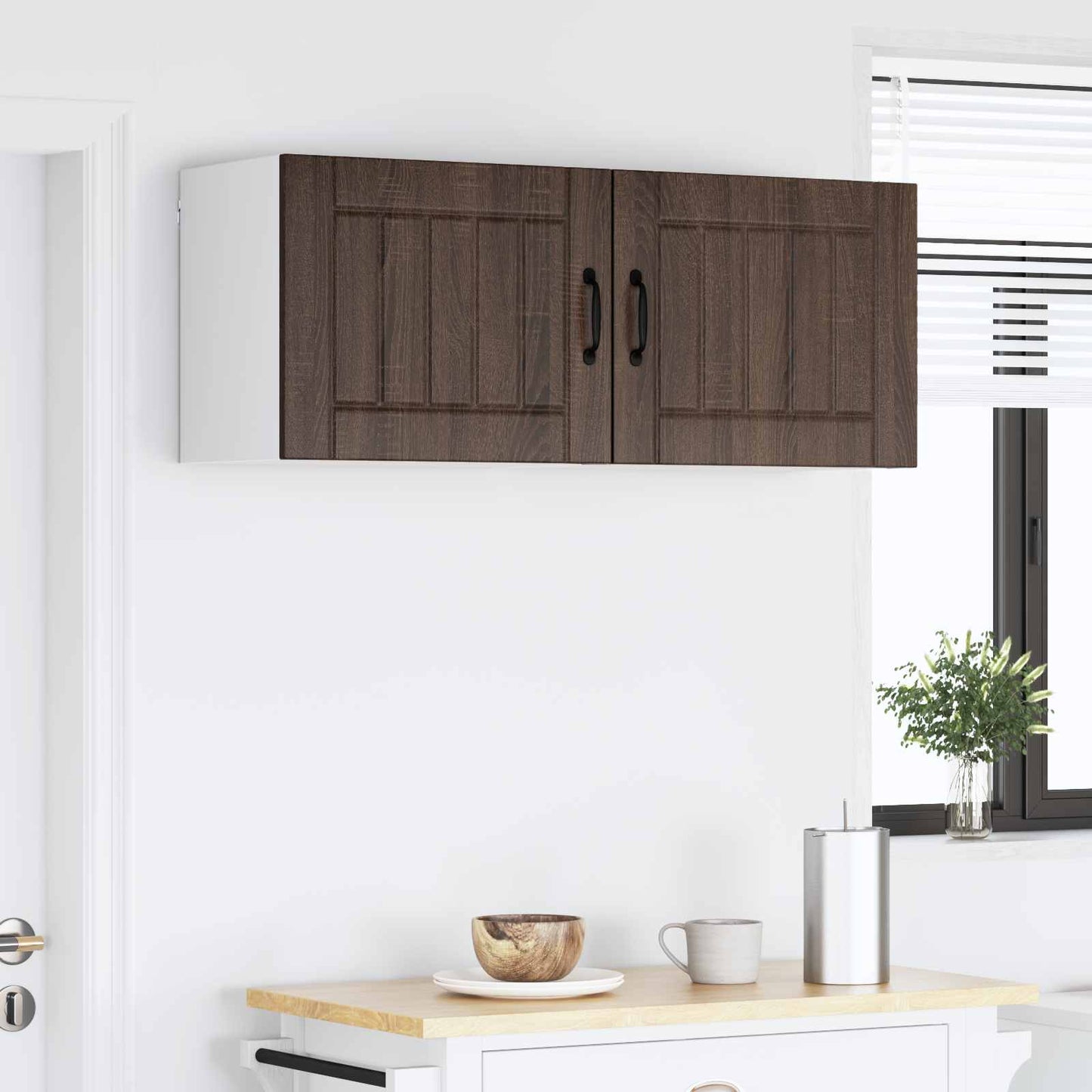 vidaXL Wall Cabinet LUCCA 2 pcs Brown Oak 50 x 31 x 40 cm