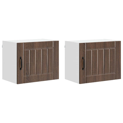 vidaXL Wall Cabinet LUCCA 2 pcs Brown Oak 50 x 31 x 40 cm