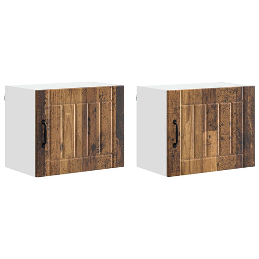 vidaXL Wall Cabinet LUCCA 2 pcs Old Wood 50 x 31 x 40 cm