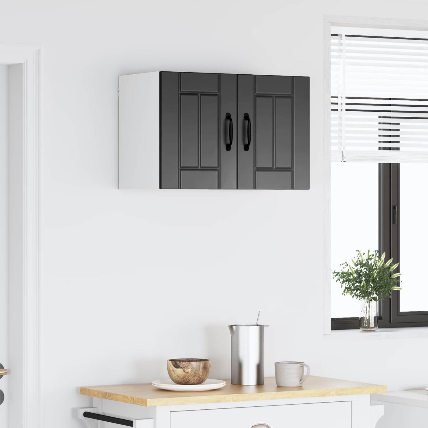 vidaXL Wall Cabinet LUCCA Black 60 x 31 x 40 cm Engineered Wood