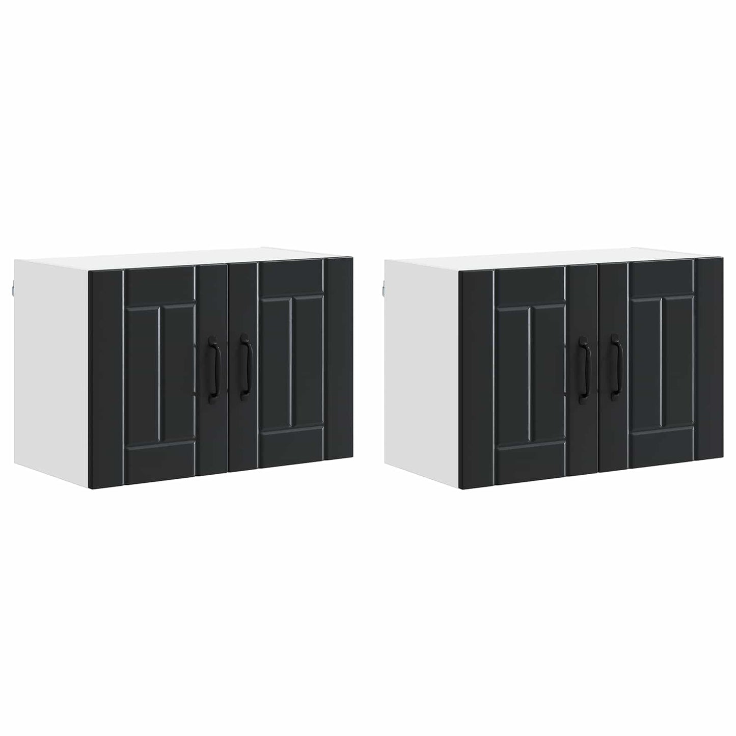 vidaXL Wall Cabinet LUCCA 2 pcs Black 60 x 31 x 40 cm Engineered Wood
