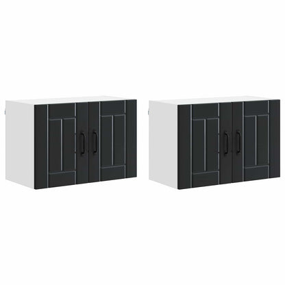 vidaXL Wall Cabinet LUCCA 2 pcs Black 60 x 31 x 40 cm Engineered Wood