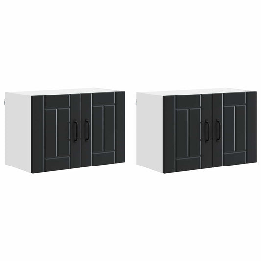 vidaXL Wall Cabinet LUCCA 2 pcs Black 60 x 31 x 40 cm Engineered Wood