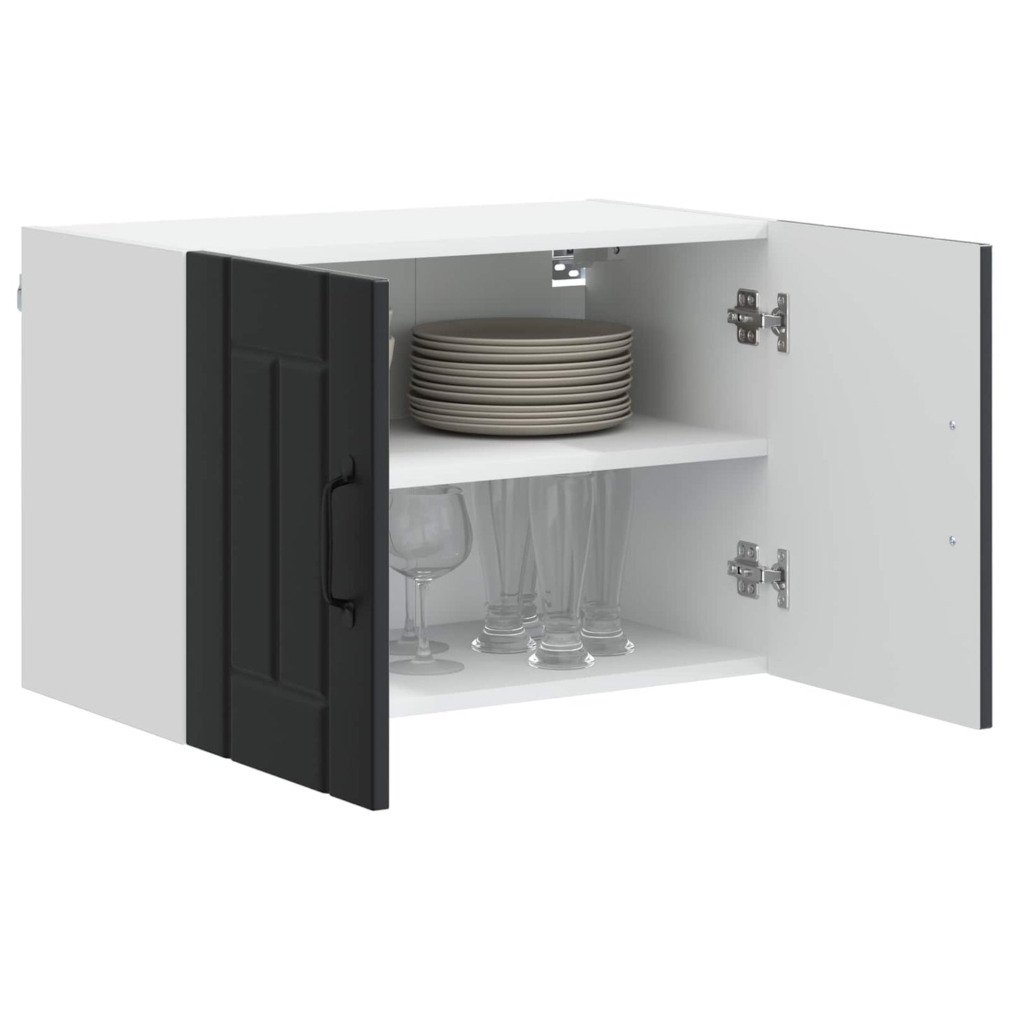 vidaXL Wall Cabinet LUCCA 2 pcs Black 60 x 31 x 40 cm Engineered Wood