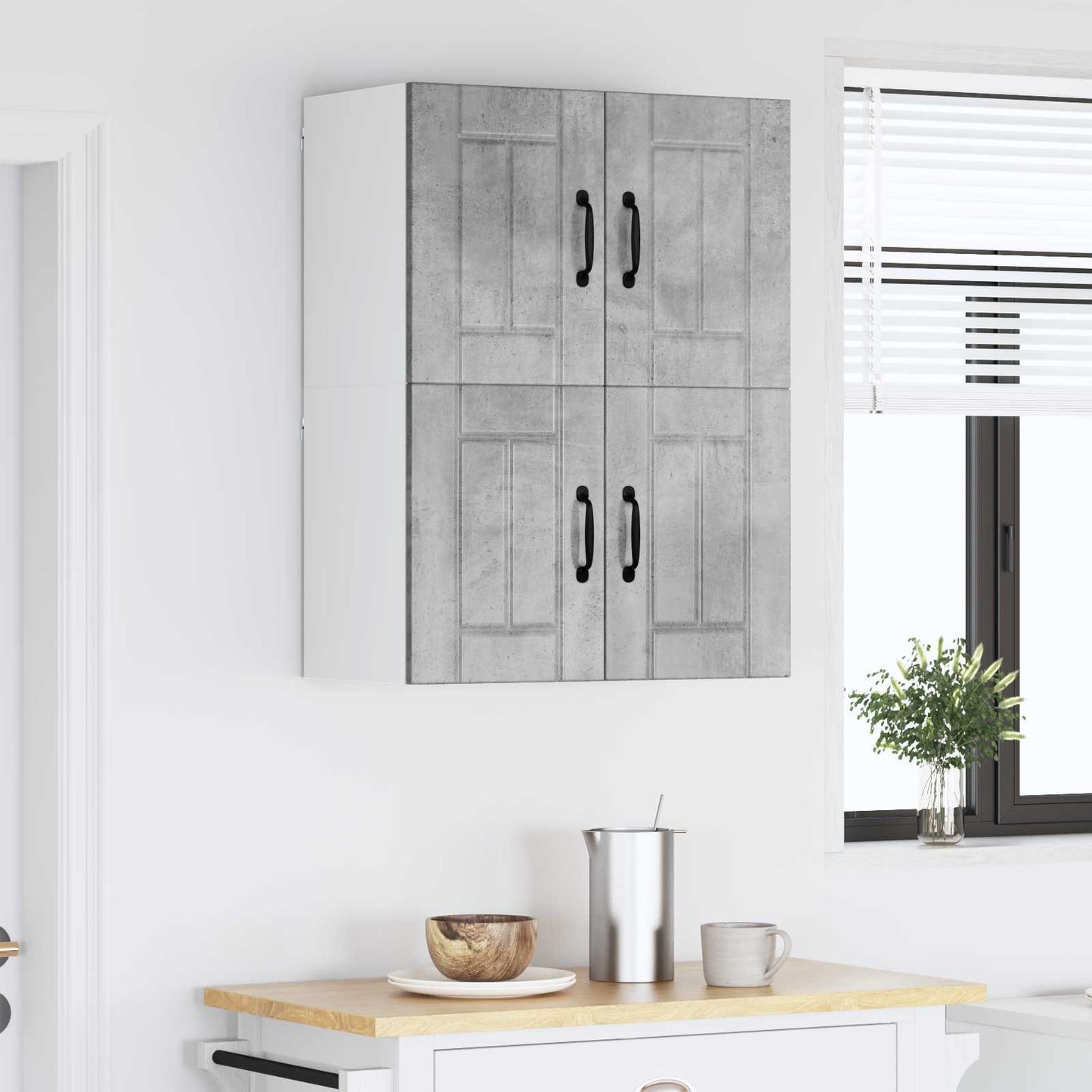 vidaXL Wall Cabinet LUCCA 2 pcs Concrete Grey 60 x 31 x 40 cm