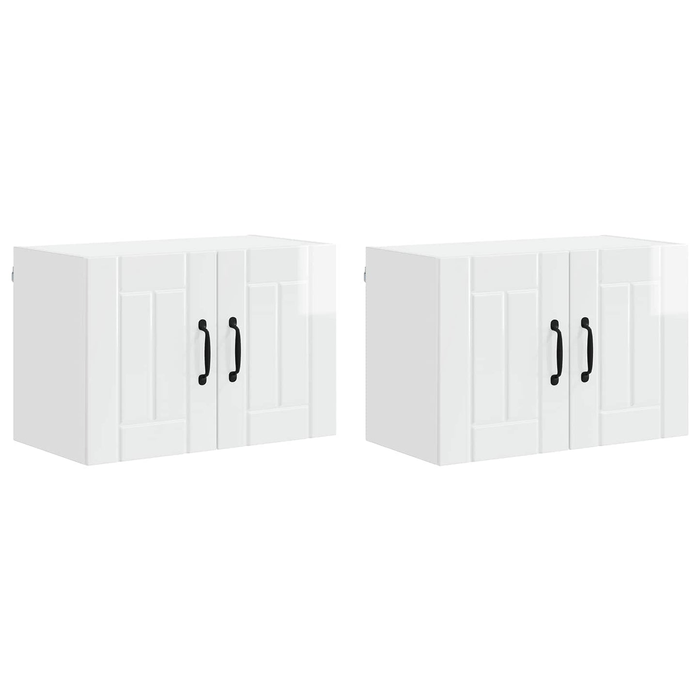 vidaXL Wall Cabinet LUCCA 2 pcs High Gloss White 60 x 31 x 40 cm