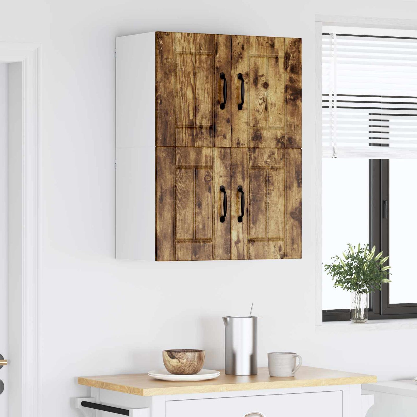 vidaXL Wall Cabinet LUCCA 2 pcs Smoked Oak 60 x 31 x 40 cm