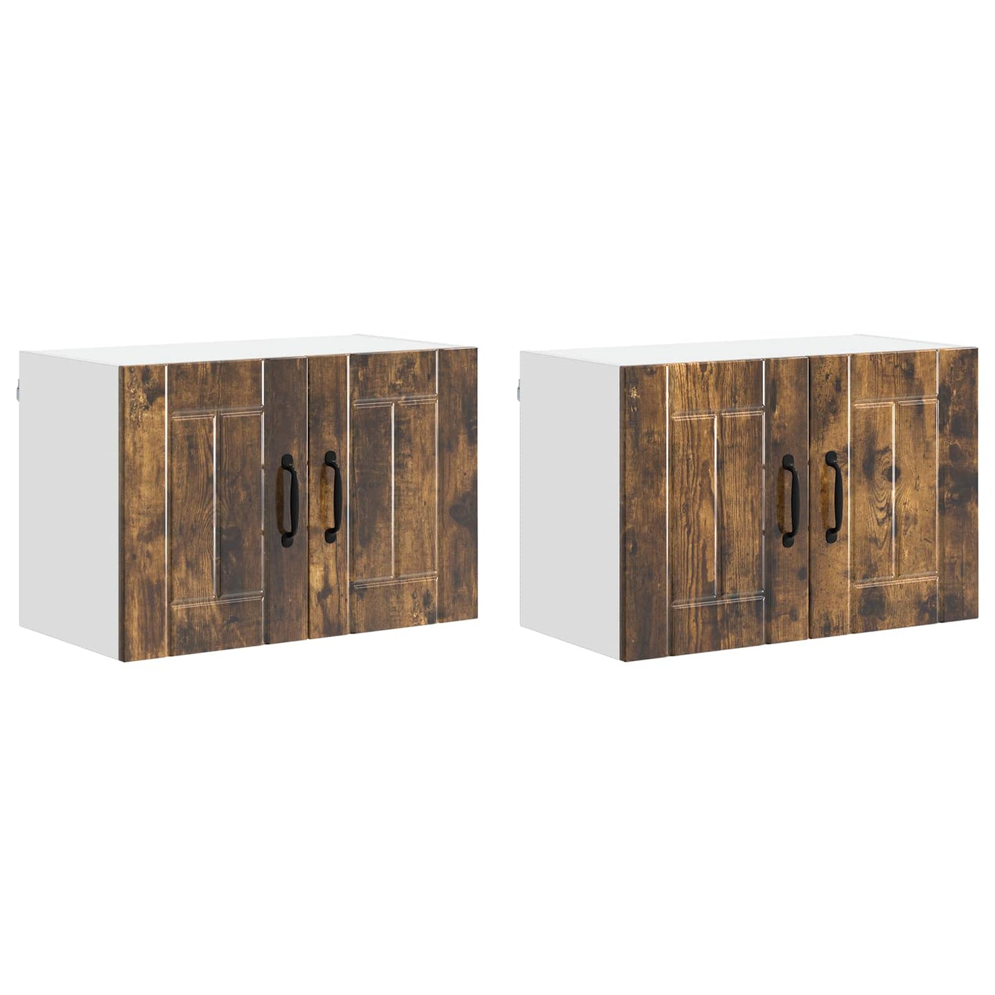 vidaXL Wall Cabinet LUCCA 2 pcs Smoked Oak 60 x 31 x 40 cm