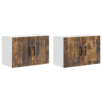 vidaXL Wall Cabinet LUCCA 2 pcs Smoked Oak 60 x 31 x 40 cm