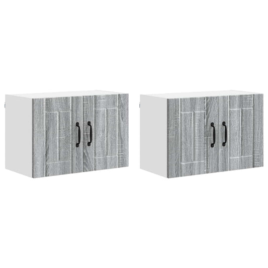 vidaXL Wall Cabinet LUCCA 2 pcs Grey Sonoma 60 x 31 x 40 cm
