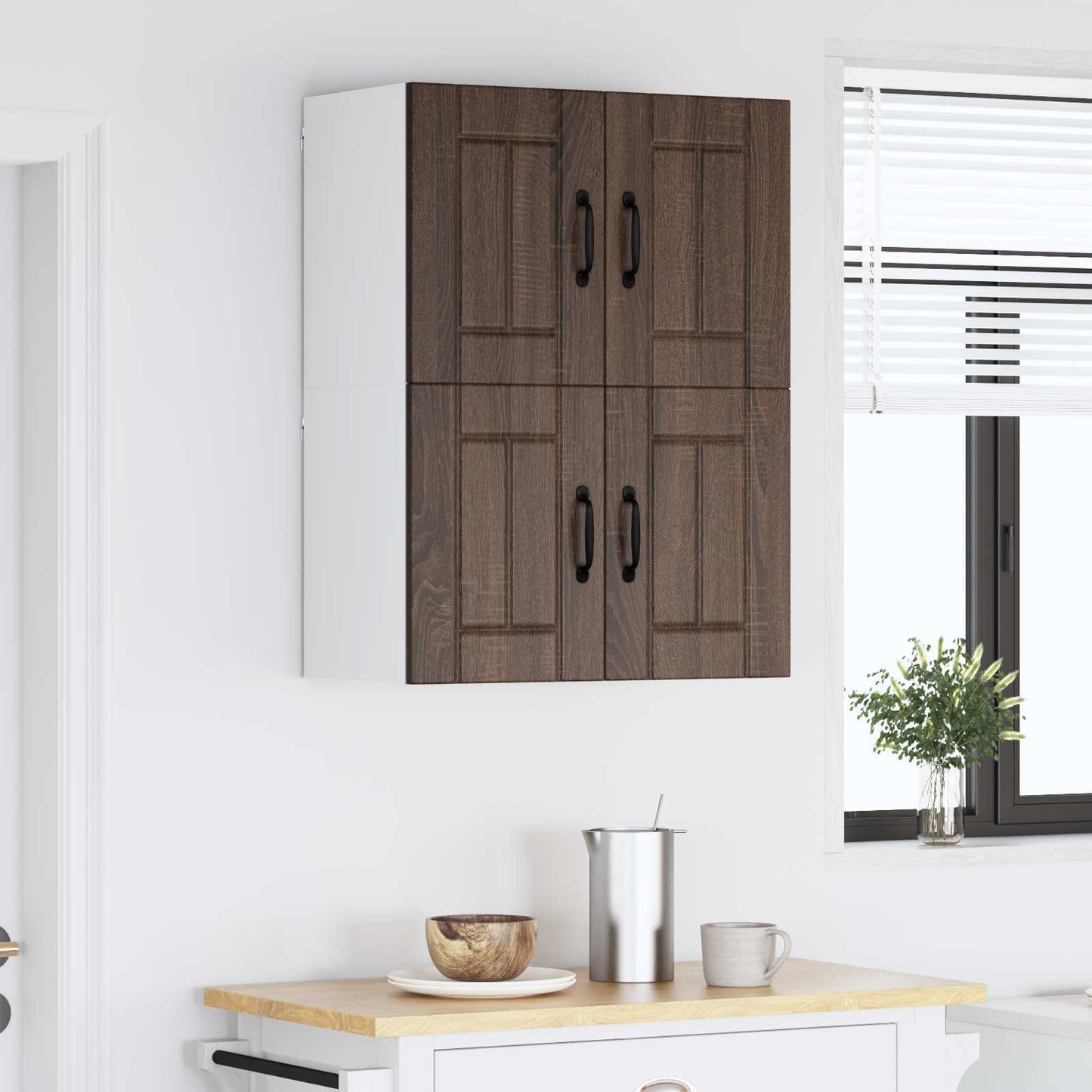 vidaXL Wall Cabinet LUCCA 2 pcs Brown Oak 60 x 31 x 40 cm