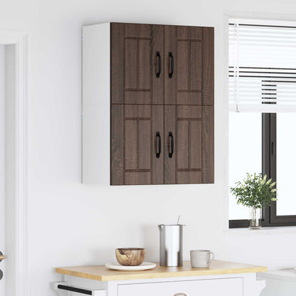 vidaXL Wall Cabinet LUCCA 2 pcs Brown Oak 60 x 31 x 40 cm
