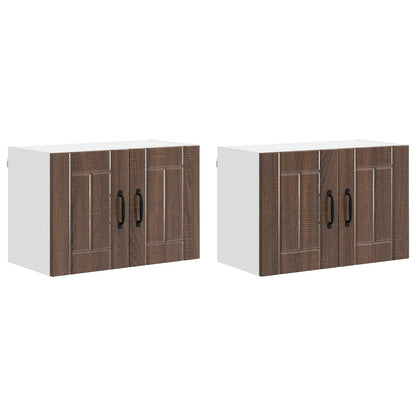 vidaXL Wall Cabinet LUCCA 2 pcs Brown Oak 60 x 31 x 40 cm