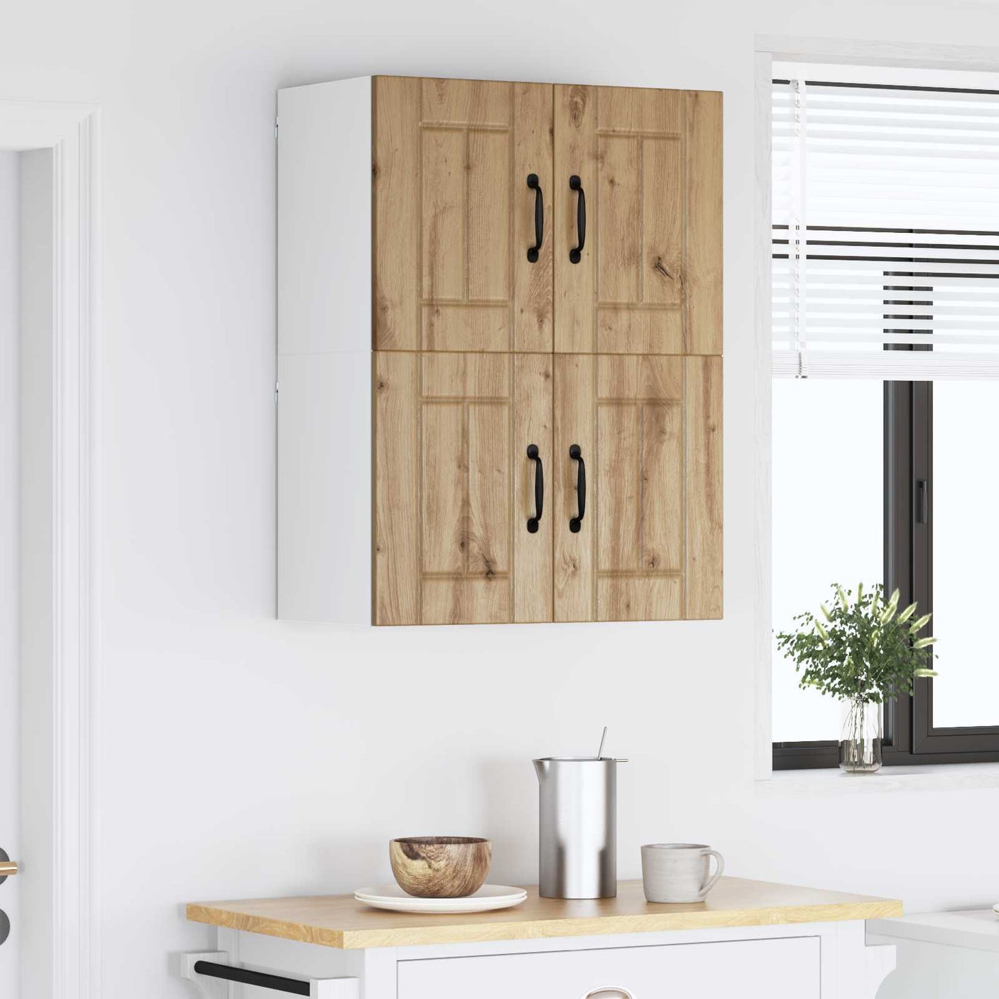 vidaXL Wall Cabinet LUCCA 2 pcs Artisan Oak Engineered Wood