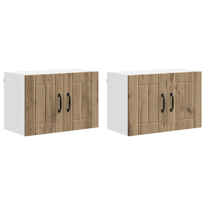 vidaXL Wall Cabinet LUCCA 2 pcs Artisan Oak Engineered Wood