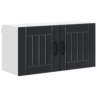vidaXL Wall Cabinet LUCCA Black 80 x 31 x 40 cm Engineered Wood