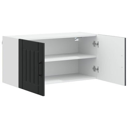 vidaXL Wall Cabinet LUCCA Black 80 x 31 x 40 cm Engineered Wood