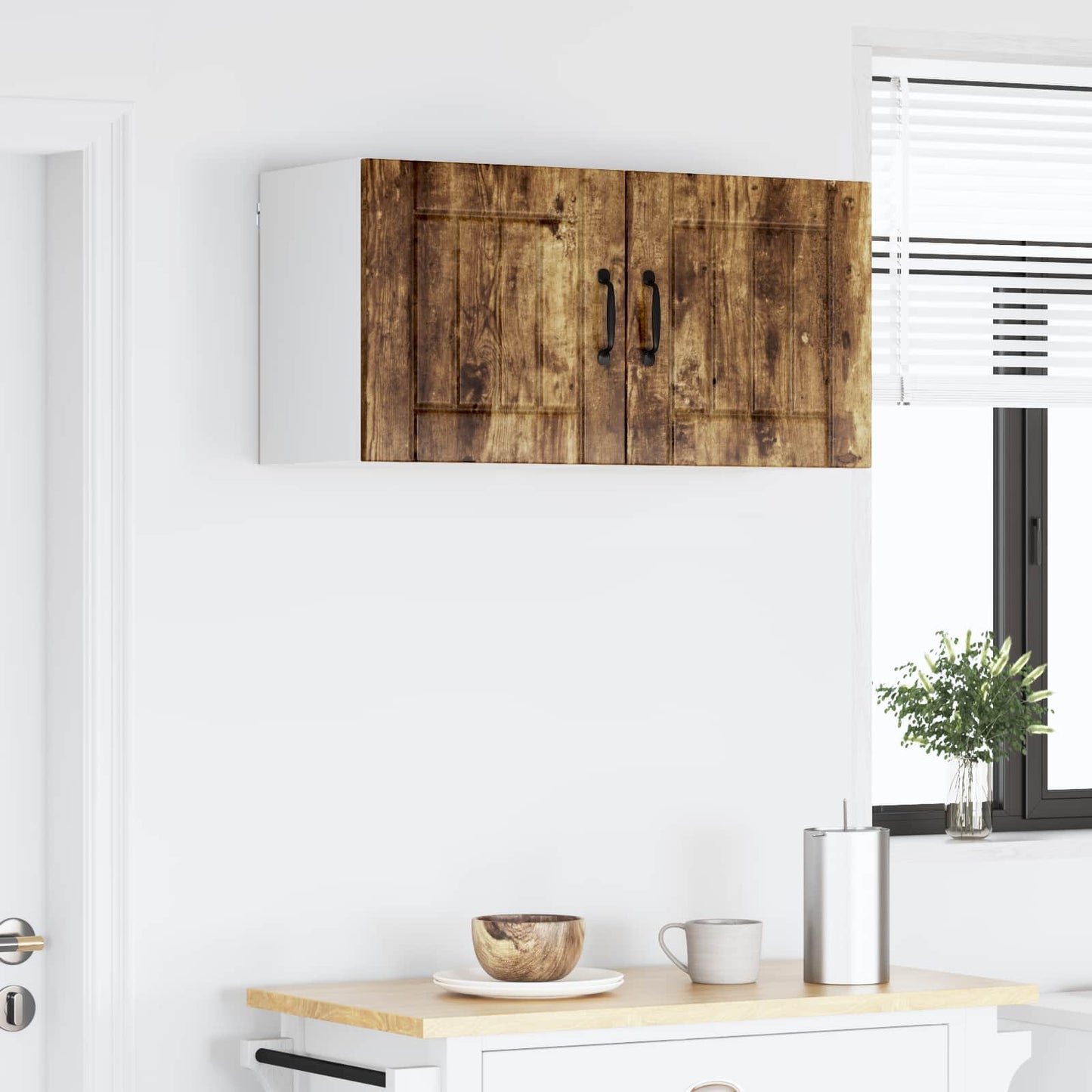 vidaXL Wall Cabinet LUCCA Smoked Oak 80 x 31 x 40 cm Engineered Wood
