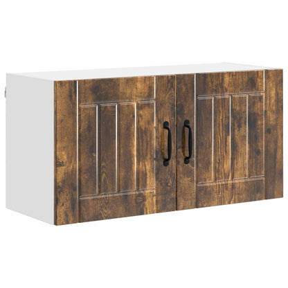 vidaXL Wall Cabinet LUCCA Smoked Oak 80 x 31 x 40 cm Engineered Wood