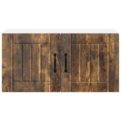 vidaXL Wall Cabinet LUCCA Smoked Oak 80 x 31 x 40 cm Engineered Wood