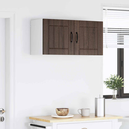 vidaXL Wall Cabinet LUCCA Brown Oak 80 x 31 x 40 cm Engineered Wood