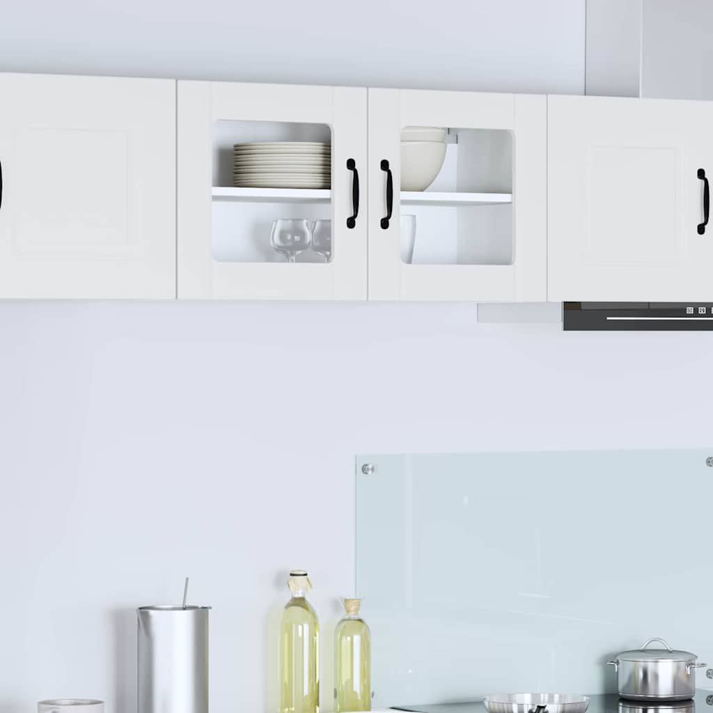 vidaXL Wall Glass Cabinet LUCCA White 80 x 31 x 40 cm Engineered Wood