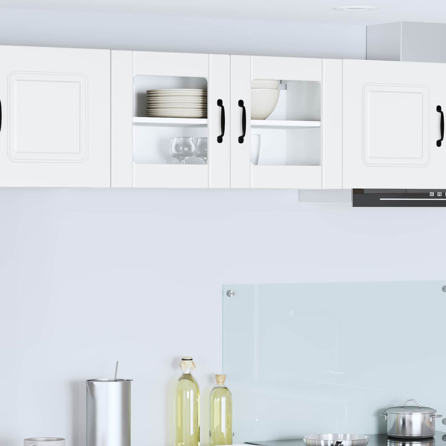vidaXL Wall Glass Cabinet LUCCA White 80 x 31 x 40 cm Engineered Wood