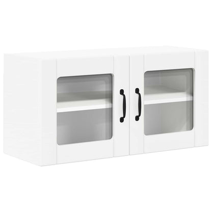 vidaXL Wall Glass Cabinet LUCCA White 80 x 31 x 40 cm Engineered Wood