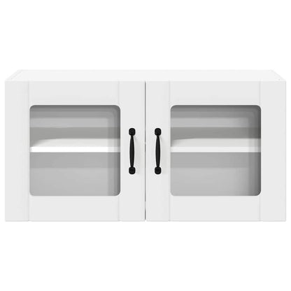 vidaXL Wall Glass Cabinet LUCCA White 80 x 31 x 40 cm Engineered Wood