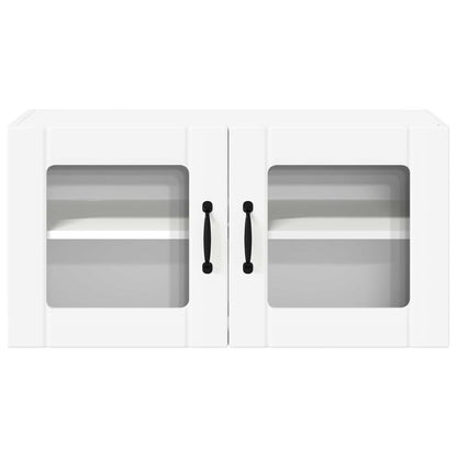 vidaXL Wall Glass Cabinet LUCCA White 80 x 31 x 40 cm Engineered Wood