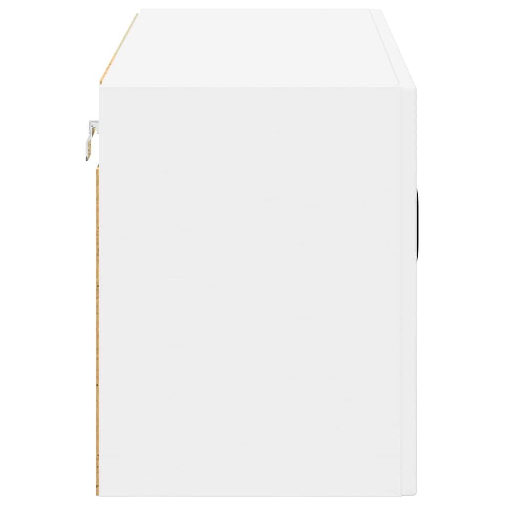 vidaXL Wall Glass Cabinet LUCCA White 80 x 31 x 40 cm Engineered Wood