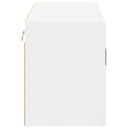 vidaXL Wall Glass Cabinet LUCCA White 80 x 31 x 40 cm Engineered Wood