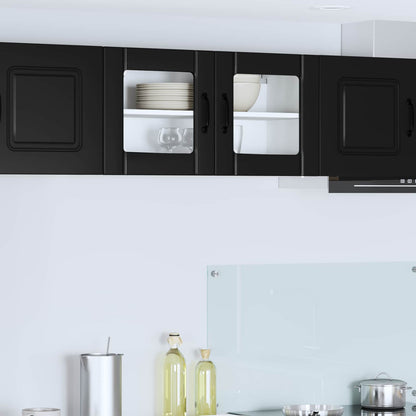 vidaXL Wall Glass Cabinet LUCCA Black 80 x 31 x 40 cm Engineered Wood