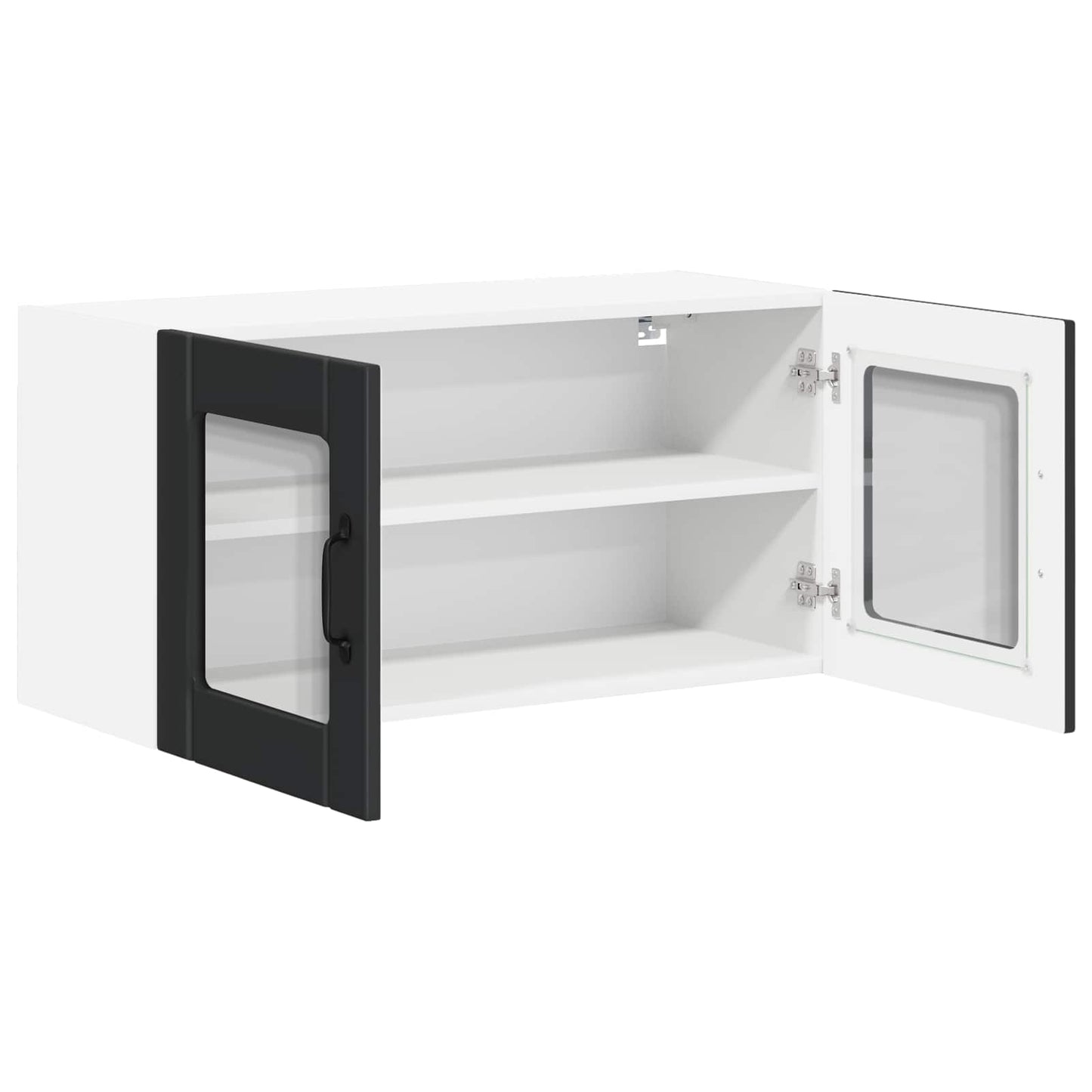 vidaXL Wall Glass Cabinet LUCCA Black 80 x 31 x 40 cm Engineered Wood