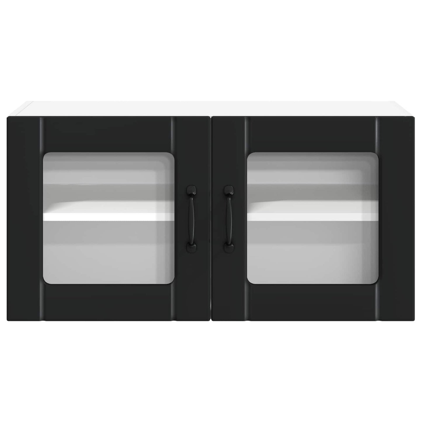 vidaXL Wall Glass Cabinet LUCCA Black 80 x 31 x 40 cm Engineered Wood