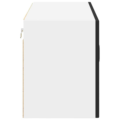 vidaXL Wall Glass Cabinet LUCCA Black 80 x 31 x 40 cm Engineered Wood