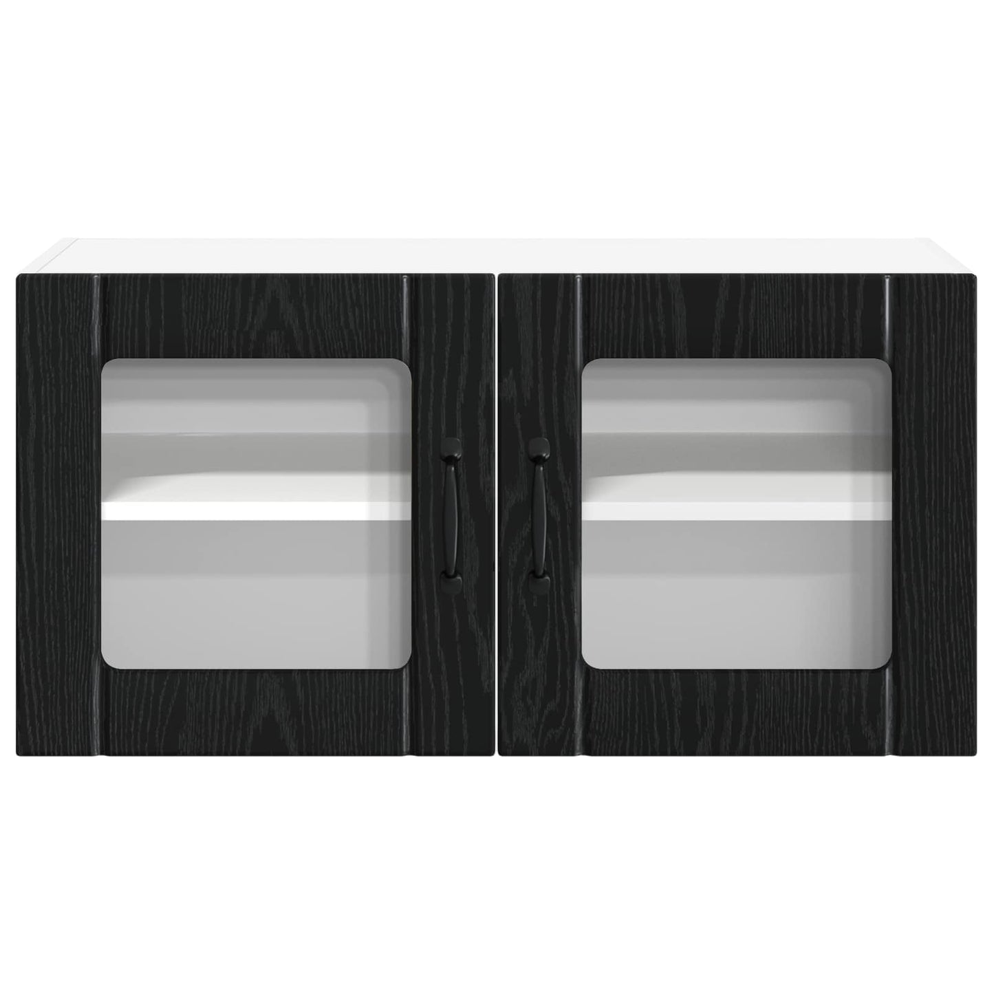vidaXL Wall Glass Cabinet LUCCA Black Oak 80 x 31 x 40 cm