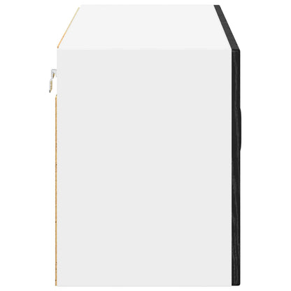 vidaXL Wall Glass Cabinet LUCCA Black Oak 80 x 31 x 40 cm