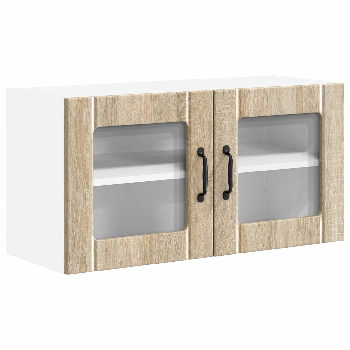 vidaXL Wall Glass Cabinet LUCCA Sonoma Oak 80 x 31 x 40 cm