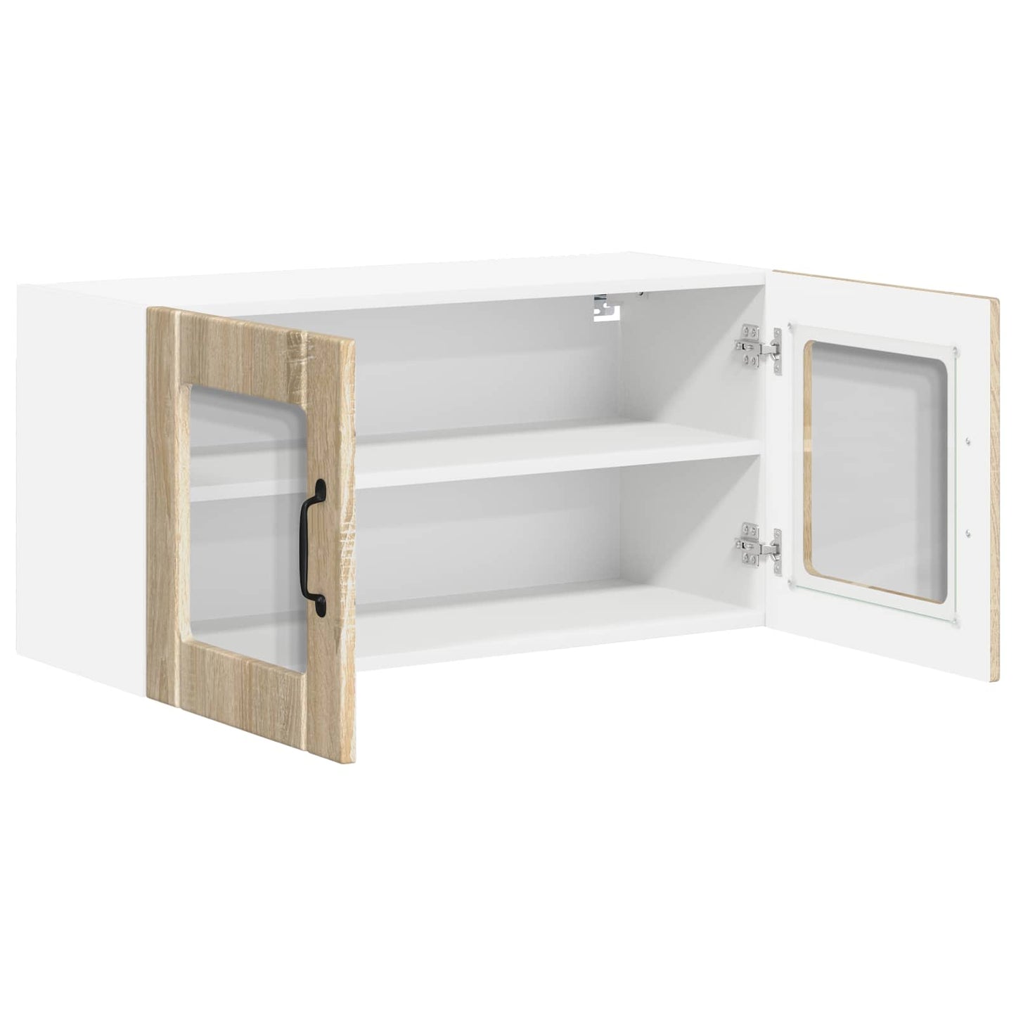 vidaXL Wall Glass Cabinet LUCCA Sonoma Oak 80 x 31 x 40 cm