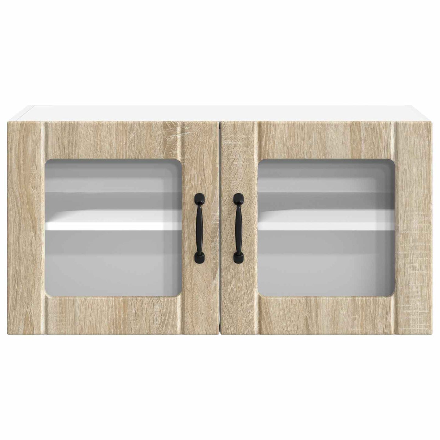 vidaXL Wall Glass Cabinet LUCCA Sonoma Oak 80 x 31 x 40 cm
