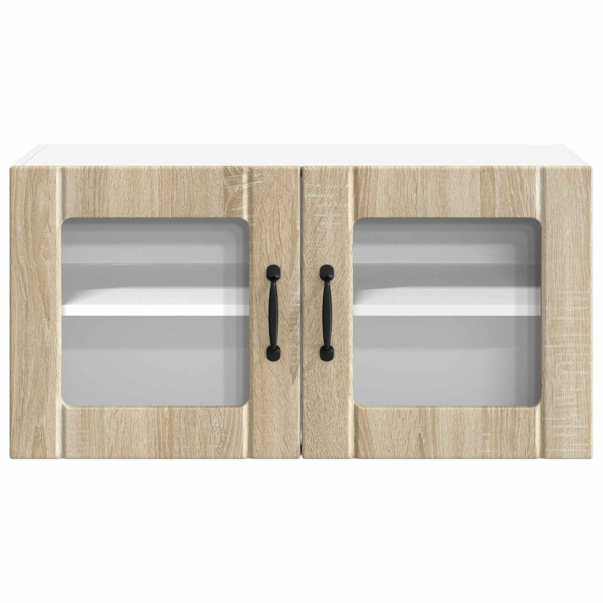 vidaXL Wall Glass Cabinet LUCCA Sonoma Oak 80 x 31 x 40 cm