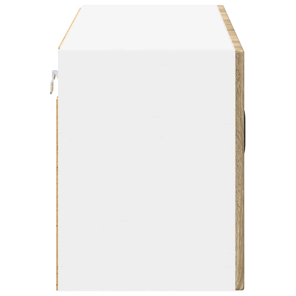 vidaXL Wall Glass Cabinet LUCCA Sonoma Oak 80 x 31 x 40 cm