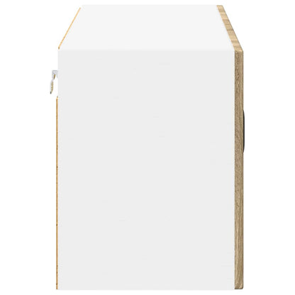 vidaXL Wall Glass Cabinet LUCCA Sonoma Oak 80 x 31 x 40 cm